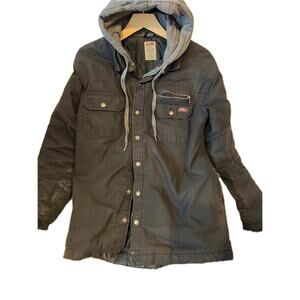 Dickies Vintage Beige Hooded Denim Jacket, Men's L (42-44)